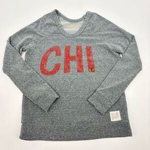 Retro Brand | Gray Sweatshirt with Red CHI Blackhawks women’s sweatshirt | small
